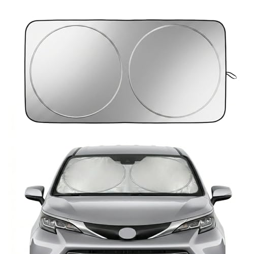 Sienna Windshield Sun Shade, Custom Fit Foldable Front Window Sunshade Visor, Reflective UV and Heat Block Interior Protector, Fits 1998–2025 Models - size: for Sienna 1998-2025