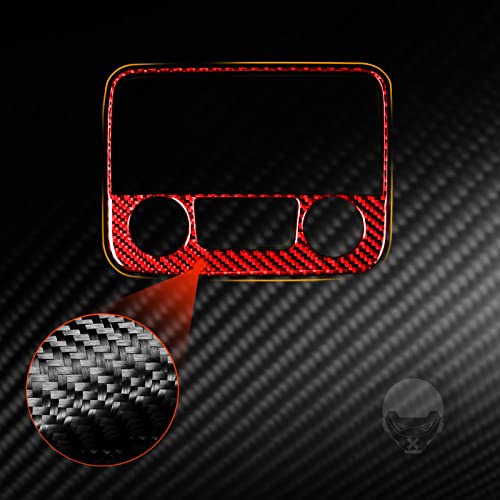 Red Carbon Fiber Center Console Dashboard Radio Panel Trim Compatible with Dodge Ram 1500/2500/3500 2013 2014 2015 2016 2017 2018, Style A - color: Red 17