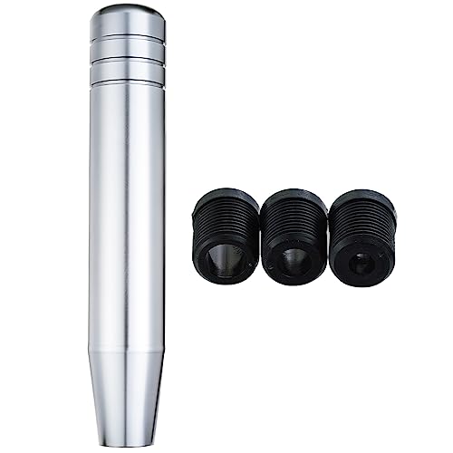 Abfer Long Shift Knob Car Gear Stick Weighted Shifter Knobs Extension Metal Shifting Lever Fit Most Manual Automatic Transmission Vehicle (Silver) - color: Silver