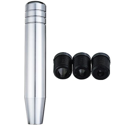 Abfer Long Shift Knob Car Gear Stick Weighted Shifter Knobs Extension Metal Shifting Lever Fit Most Manual Automatic Transmission Vehicle (Silver) - color: Silver