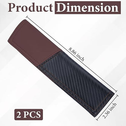 ecocstm 2 PCS Car Seat Belt Cover Pad, Carbon Fiber Safety Seatbelt Shoulder Strap Covers, Breathable Leather Soft Harness Pad, Interior Car Accessories, Universal for SUV, Truck, RV (Burgundy&Black - color: Red