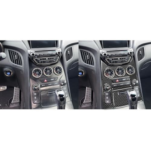Real Carbon Fiber Trim Stickers Center Console Cover Decals Compatible with Hyundai Genesis Coupe 2013 2014 2015 2016 Car Interior Accessories - color: Center Console Set