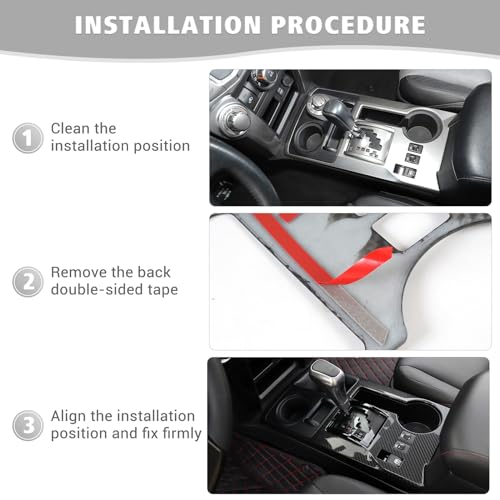 Jimen Compatible with Toyota 4Runner 2010-2023, Gear Shift Panel Cover Interior Trim Accessories (Carbon Fiber) - color: Carbon Fiber