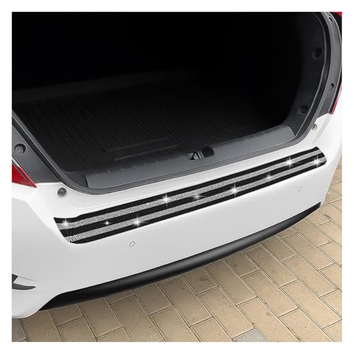 YoRise Bling Car Door Edge Guards, Anti-Scratch Rear Bumper Protector Sticker, Non-Slip Car Door Sill Protector Strip, Bling Rhinestone Adhesive Strip for Most Cars, SUVs (Blackwhite) - color: BlackWhite