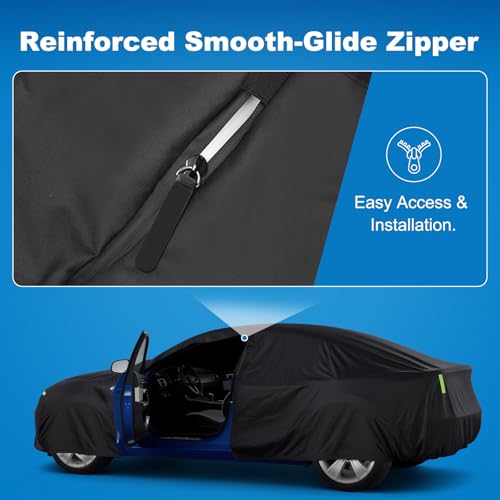 QUNSUNUS Truck Cover for Ford F-150 SuperCab 6.5ft Bed & Crew Cab 5.5ft Bed 2004-2025, Waterproof F150 Truck Cover with Zipper,Compatible with Silverado 1500 Crew Cab 5.8ft 2014-2025 - size: for F150 SuperCab&Crew Cab Short Bed 2004-2025