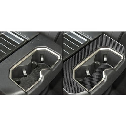 NVCNX Real Premium Carbon Fiber for Toyota Tundra 2022-2026 / Sequoia 2023-2026 2024 2025 Truck Pickup SUV Center Console Armrest Cup Holder Cover Interior Trim Accessories Overlay Sticker Decal 2PCs - color: Center Console Armrest Cup Holder Trim