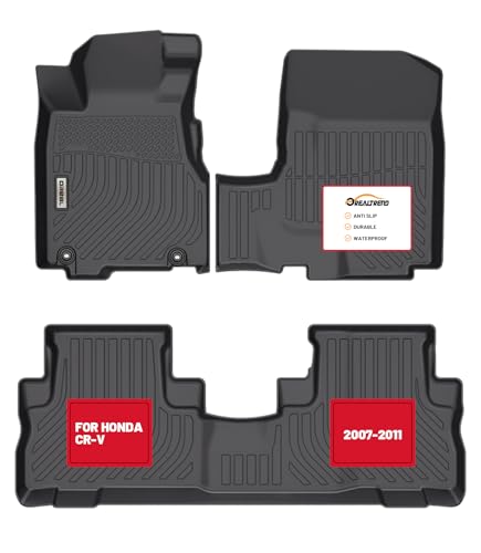 orealtrend Car Floor Mats Liners Replacement for Honda CR-V CRV 2007-2011 (LX/SE/EX/EX-L) Heavy Duty All Weather Guard Front & Rear Carpet-Custom Fit-Tough Odorless Full Set Auto Interior Accessories - size: Floor Mats for Honda CR-V 2007-2011