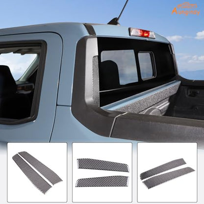 Aunginsy Rear Glass Side Anti-Scratch Cover Trim Compatible with Ford Maverick 2022-2025, Carbon Fiber Pickup Truck Rear Bucket Slot Side Anti-Scratch Cover Protective Pad Sticker Exterior Accessories - color: Black