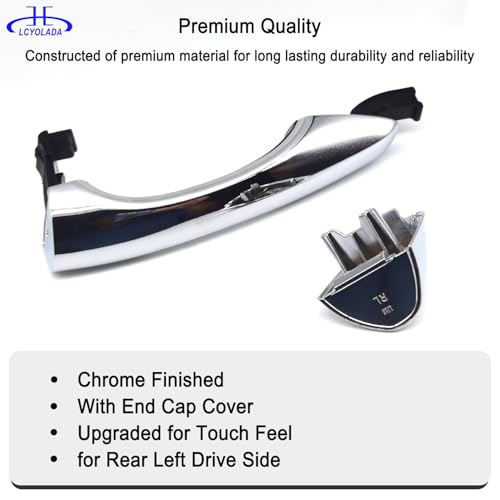 Rear Left Drive Side Chrome Exterior Door Handle w/Cover Compatible with 2016-2020 Kia Sorento,Replaces 82651-C5010 83652-C5010 - size: Rear Left