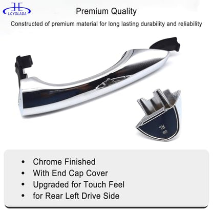 Rear Left Drive Side Chrome Exterior Door Handle w/Cover Compatible with 2016-2020 Kia Sorento,Replaces 82651-C5010 83652-C5010 - size: Rear Left