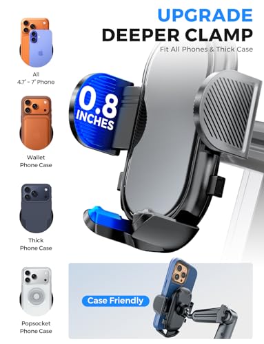 eSamcore Cup Holder Phone Holder, 15" Height Car Cup Holder Phone Mount Heavy-Duty Holders for Your Car Truck Cupholder with Expandable Base Fit for iPhone 17/16/ 15, 4.7”-7” Cellphone
