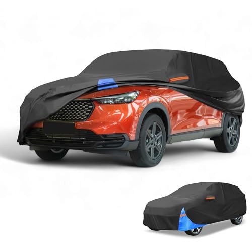 Waterproof All-Weather Universal Car Cover with Right Side Zipper, 190T Polyeste Black Blue Fits for SUV Up to 181" Length - size: Fit for Suv Length Up to 181"