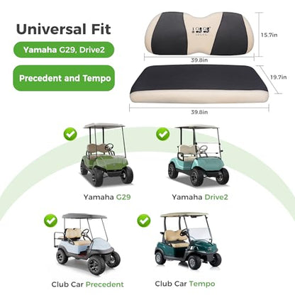 10L0L Golf Cart Seat Covers for Yamaha G29 Drive2 Club Car Precedent Tempo, Breathable Mesh Bench Seat Cover, No Drilling Front Seat Cushion, All-Season Comfort Gray Black - color: Black and Beige