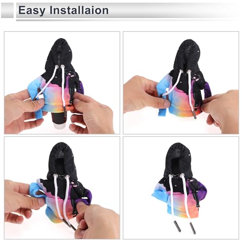 1 Pc Universal Gear Shift Knob Cover Automotive Manual Stick Shifting Handle Protector Dinosaur Hoodie Style Purple,Blue,Orange,Pink Polyester