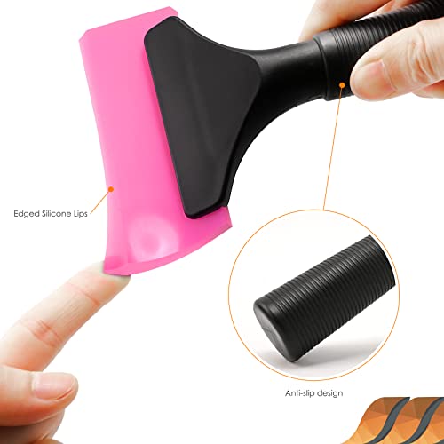 EHDIS Small Squeegee 5 inch Rubber Window Tint Windshield Scraper for Car,Glass, Mirror, Shower, Door,Bathroom Cleaning (Pink) - color: Pink
