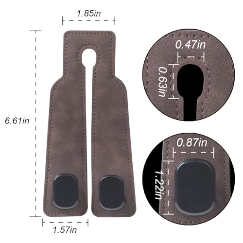 Purse and Bag Hook for Car, Zinc Alloy Seat Headrest Hooks, Upgraded Leather Car Seat Back Purses Hanger and Bags Holder (Brown, 2Pack) - color: Brown