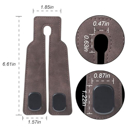 Purse and Bag Hook for Car, Zinc Alloy Seat Headrest Hooks, Upgraded Leather Car Seat Back Purses Hanger and Bags Holder (Brown, 2Pack) - color: Brown