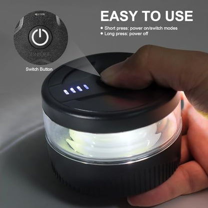 Magnetic Wireless Beacon Light, USB-C Rechargeable LED Strobe Lights for Truck, Mini Portable Flashing Emergency Safety Warning Light for Postal Car Plowing Tractor UTV Golf Cart IP67 Waterproof Amber