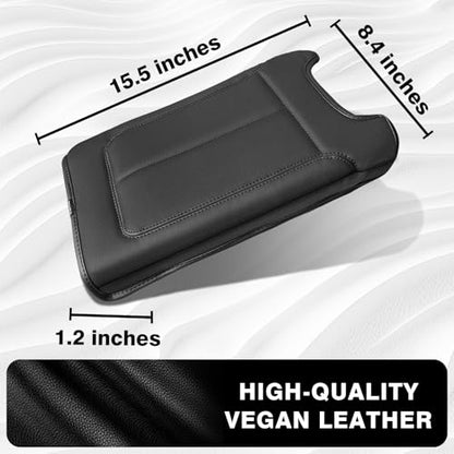 Muslogy Center Console Armrest Cover Fit for Ford F-150 F150 2009-2014 Accessories, Comfort Armrest Pad Console Lid Cushion Vegan Leather Regular Thick(Bucket Seat ONLY) - size: 2) 09-14 |F150| Bucket Seat, Regular