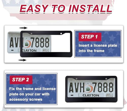2 PCS for US Army Veteran License Plate Frames,Matte Black Aluminum Veteran License Plate Holder License Plate - color: AM-2, size: 2pcs