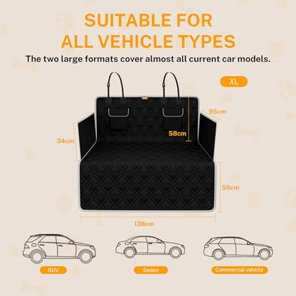 Toozey Dog Car Seat Cover for SUV, Sedan & Van, Waterproof & Tear-Resistant Back Seat Pet Cover for Dogs with Side Walls, Non-Slip Backing & Bumper Guard, Black Large: 81.9"x54.3" - size: Large (81.9 x 54.3 Inches)