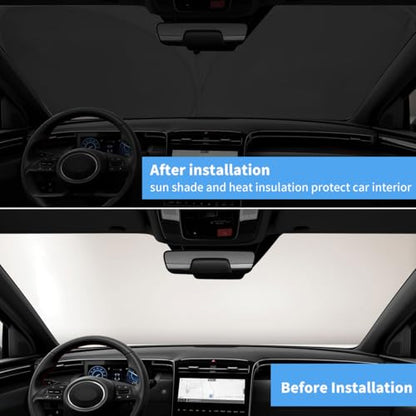 Windshield Sun Shade for Hyundai Tucson Accessories Foldable Window Sunshade Fit 2026 2025 2024 2023 2022 Hyundai Tucson Front Window Shade Sun Visor Blocks UV Keep Car Cooler - size: Ab1. for Hyundai Tucson 2022-2026