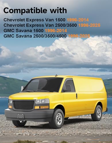 in-Channel Window Rain Guards Fit for Chevy Express Van 1996-2026 & GMC Savana 1996-2026 Rain Guard Extra Durable Window Deflectors Vent Visors Vent Shades Exterior Car Accessories - size: For 1996-2026 Chevrolet Express Van/GMC Savana