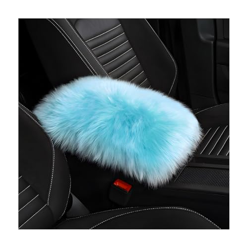 Wevdn Car Center Console Cover Pad, Fluffy Middle Console Pad Armrest Seat Box Cover, Universal Furry Arm Rest Decoration Protector for Car Truck SUV, Interior Car Accessories (Light Blue) - color: Light Blue