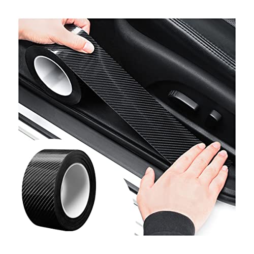 Car Door Edge Entry Guards, 5D Carbon Fiber Anti-Collision Waterproof Protector Tape, Scratch Cover Strip Sticker for Car Door Sill Rear Bumper, Automotive Exterior Accessories for Most Cars - color: Black, size: 2"x394"