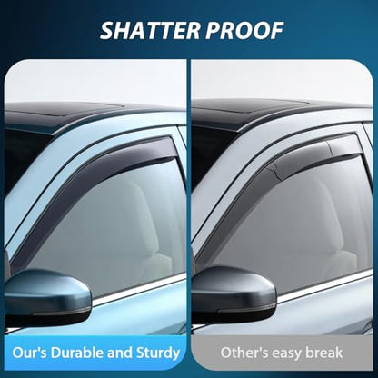 Nilight in-Channel Rain Guards for Hyundai Tucson 2016 2017 2018 2019 2020, Fits Gas Model Only Not Fits Hybrid/Electric Versions, Light Smoky Blue Window Visor, Fresh Air Ventilation, 4PCS - color: Hyundai Tucson 2016-2020
