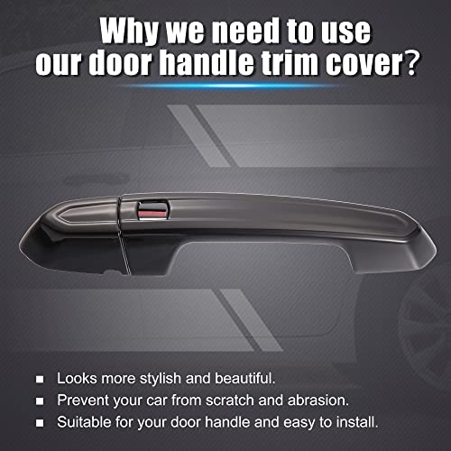 X AUTOHAUX Exterior Outside Door Handle Cover Kit Front Rear Left Right for Cadillac XT4 XT5 XT6 CT4 CT6 CTS ATS XTS 2013-2021 Gloss Black - color: Gloss Black