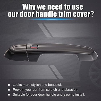 X AUTOHAUX Exterior Outside Door Handle Cover Kit Front Rear Left Right for Cadillac XT4 XT5 XT6 CT4 CT6 CTS ATS XTS 2013-2021 Gloss Black - color: Gloss Black
