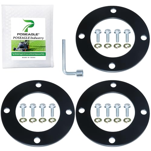 3 Pack Upgraded High-Strength Deck Spindle Reinforcement Rings with Mouting Bolts and L Shaped Angled Hex Socket Wrench for John Deere All Series Lawn Tractors and Lawn Mowers - color: A07 3xJohn Deere Deck Spindle Reinforcement Rings
