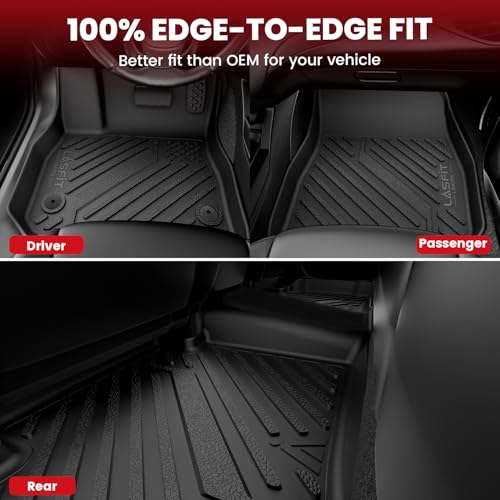 LASFIT Floor Mats for Nissan Versa 2020-2025, Custom Fit All Weather Protection Durable TPE Floor Liners for Nissan Versa S/SR/SV 2025 2024 2023 2022 2021 2020 1st & 2nd Row Car Mats, Black - size: 1)For Nissan Versa | 2020-2025