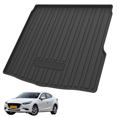 Elsetyler Custom Fit for Cargo Liner Mazda 3 Sedan 2014-2018 - Black TPE All Weather Heavy Duty Waterproof Rear Cargo Tray Trunk Floor Mat Protector - color: Mazda 3 Sedan 2014-2018