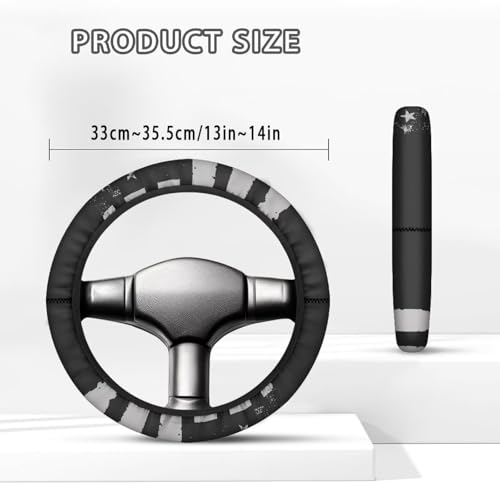 4th of July Golf Cart Steering Wheel Golf Cart Steering Wheel Fit 13-14 Inch Car Anti-Slip Car Accessories Steering Wheel Cover Odorless Breathable Wrap Cover Sweat Absorption - color: 4th of July Black