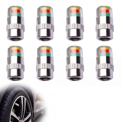 ANKIA 8Pcs Car Tire Pressure Monitor Valve Stem Caps 3 Color Eye Alert Sensor Indicator (2.0Bar 30PSI) for Road Trip Safety & Highway Driving Protection - color: 2.0Bar 30PSI