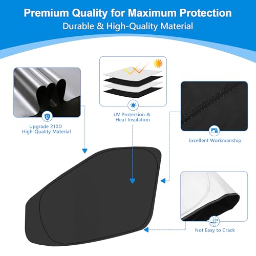 Front Side Window Sun Shade for 2015-2024 Fo-rd Transit Van High and Medium Roof Accessories, Foldable Window Sunshade Sun Visor Protector, Side Shades Sun Shield Blocks UV Ray Heat, Pack of 2 - size: Silver & Black-Fit 2015-2024 Ford Transit