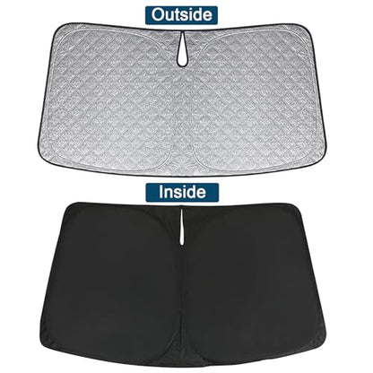 6 Layers Custom Fit Windshield Sun Shade for 2013-2022 Range Rover Sport L494, Foldable Car Sunshade with Storage Bag, Heat Reflective & UV Protection - size: 2013-2022 Range Rover Sport L494
