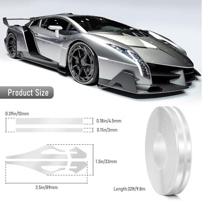 2 Rolls 32Ft Car Pinstripe Tape, Automotive Pinstriping Tape Stickers Vinyl DIY Stripes Pinstripe Emblems Trim Decals for Car, SUVs, Pickups, Motorcycle and Boat, Racing Stripes (Silver) - color: Silver-2