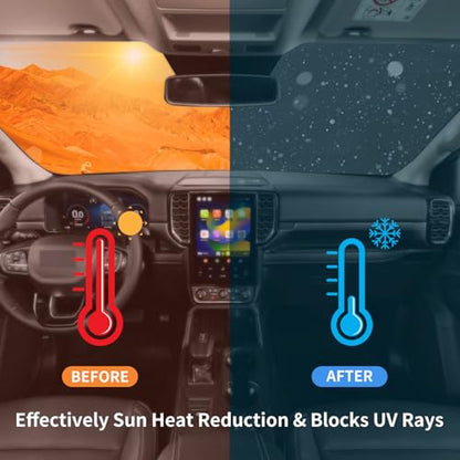 Windshield Sun Shade for 2019-2026 Chevy Silverado 1500, Custom Fit Car Front Window Sunshade for Chevy Regular/Crew/Double Cab 2Dr 4Dr, Foldable Sun Visor, UV Heat Blocking Keep SUV Cool - size: Z3 for 2019-2026 Chevy Silverado 1500