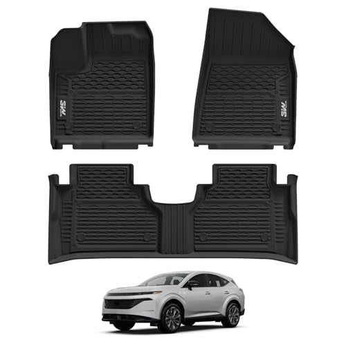3W Floor Mats for Nissan Murano 2025 2026, Custom Fit All Weather TPE Protection Floor Liners for Murano, Heavy Duty Automotive 1st & 2nd Row Car Mats, Black - size: 7.Murano|25|Floor Mats