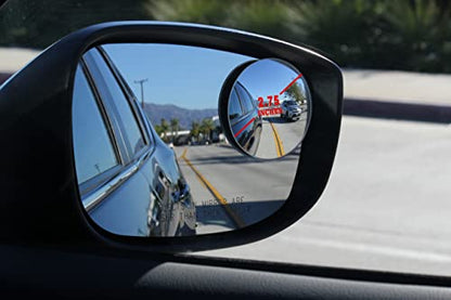 Blind Spot Mirrors for Cars - by Safe View Company - Change Lanes w Confidence - Made from Real Convex Glass - Long Lasting - Easy Peel & Stick (Halo XL) - size: Halo XL