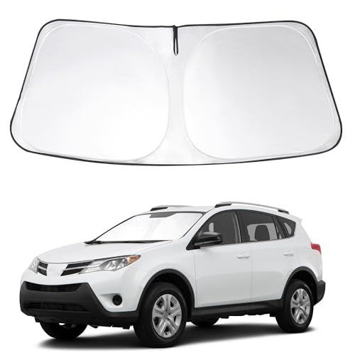 Windshield Sun Shade Custom Fit 2013 2014 2015 2016 2017 2018 Toyota RAV4 Accessories Front Window Sun Blocker Sunshade Protect Car from Sun Rays & Heat Damage - size: For Toyota RAV4 2013-2018