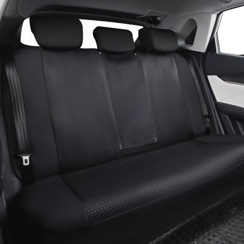 Flying Banner Neoprene Rear Bench car seat Covers car seat Protectors Split 40/60 60/40 (Solid Black, Neoprene) - color: Solid Black, size: Neoprene