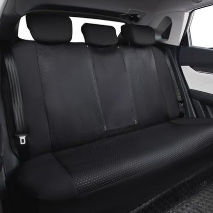 Flying Banner Neoprene Rear Bench car seat Covers car seat Protectors Split 40/60 60/40 (Solid Black, Neoprene) - color: Solid Black, size: Neoprene