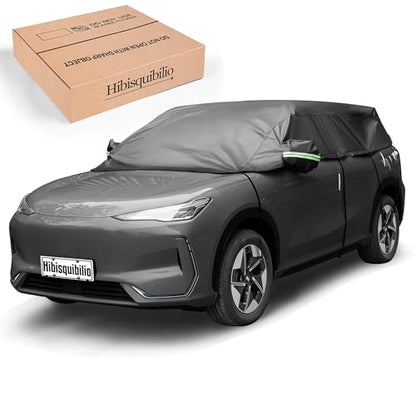UV Resistant Winter Windshield Cover with Reflective Straps – Breathable Hail Cover - Windproof & Dustproof | 6-Layers Waterproof Sedan Car Cover for All Weathers for Sedan & Trucks