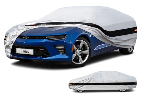 10 Layer Coupe Car Cover Waterproof All Weather for Automobiles,100% Waterproof Outdoor Car Covers Rain Snow UV Dust Protection. Custom Fit for Ford Mustang,Chevy Camaro,Porsche 911,etc - color: Silver, size: A4-1-See vehicle size chart