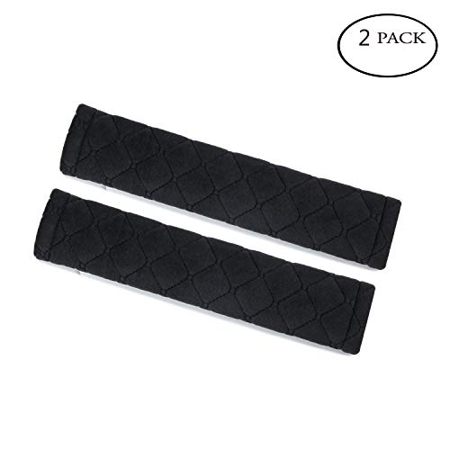 Amooca Soft Auto Seat Belt Cover Seatbelt Shoulder Pad 2 PCS for a More Comfortable Driving Compatible with All Cars and Backpack Black - color: B: Black