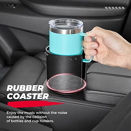 KEMIMOTO Universal Cup Holder Expander - Fits Hydro Flask, Yeti, 18-40oz 3.0in-3.8in Diameter Bottles - fit 3.2in Diameter Cup Holder for Car, RV, Truck, UTV, Golf Cart